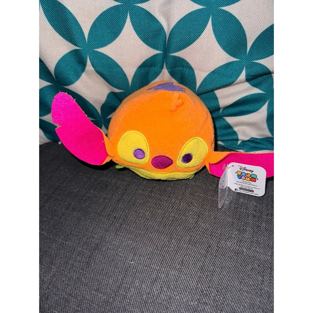 Disney Tsum Tsum Neon Stitch Collectible Plush- Pink, Kids Toys for Ages 0+